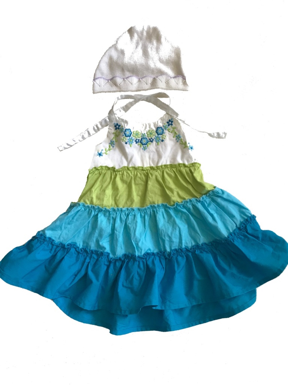 BabiesRUs Sun 100% Cotton Dress & Cap Set Size 6 - 9 months